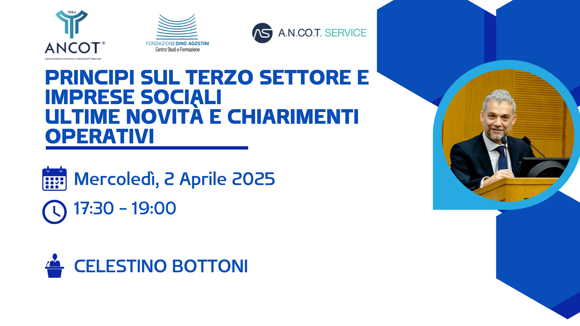 Mercoledì, 2 Aprile 2025 Webinar - Principi sul terzo settore e imprese sociali  ultime novità e chiarimenti operativi