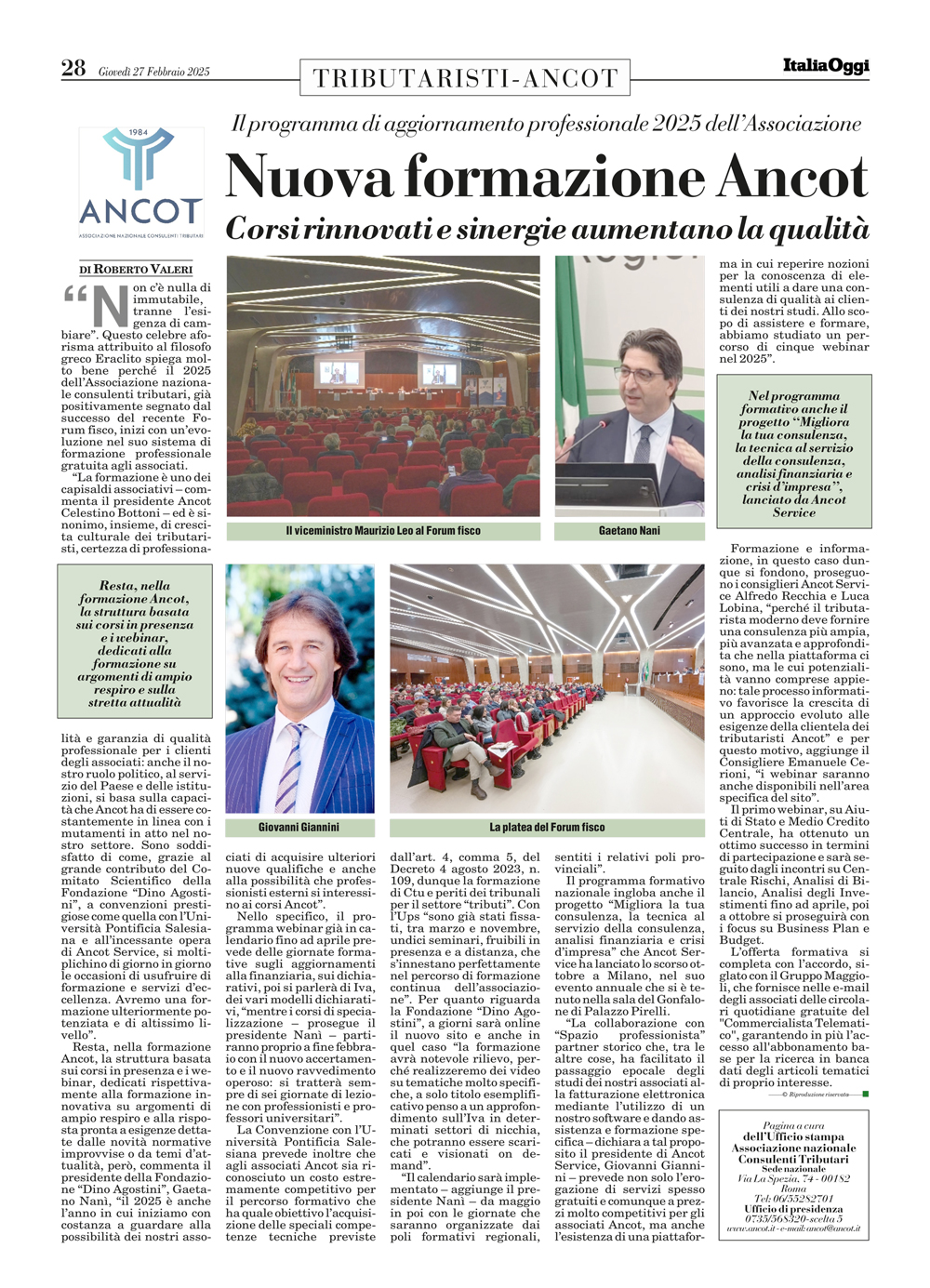 ITALIA OGGI 27 febbraio 2025